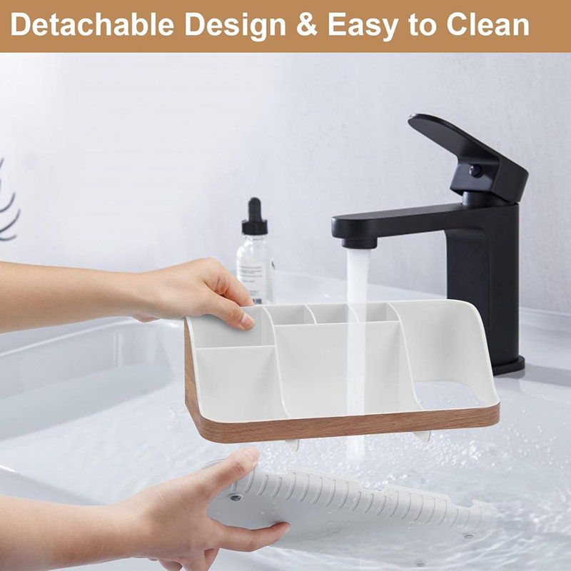 Latitude Run® Bathroom Countertop Organizer - Detachable 7 Slots